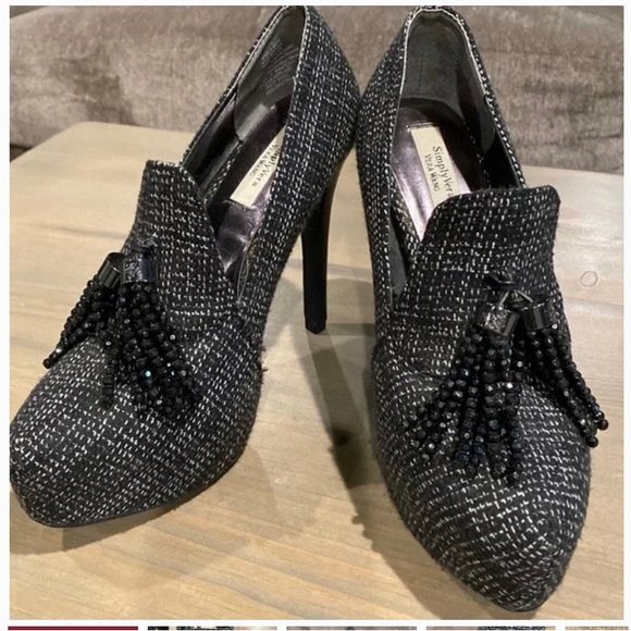 Simply Vera Vera Wang Tweed Oxford Heels size 8.5 - Picture 1 of 4